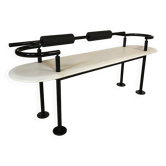 Postmodern Italian leather bench by Cy Mann for Polflex, 1980s