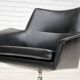 Années 60, design scandinave, chaise pivotante, état d'origine, cuir artificiel, base en aluminium moulé