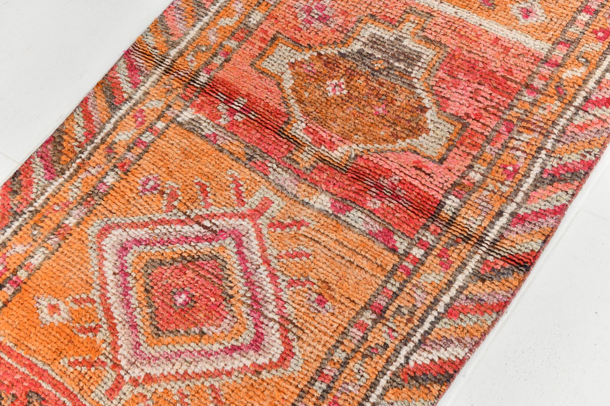 Orange Beige Turkish Runner Rug 80x369Cm SK 23759