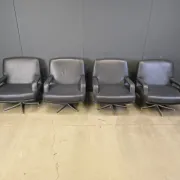 Set of 4 swivel chairs by Bernd Munzebrock for Walter Knoll, 1970s