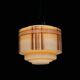 1930s Napako Art Deco pendant light in chrome and glass, restored, new wiring