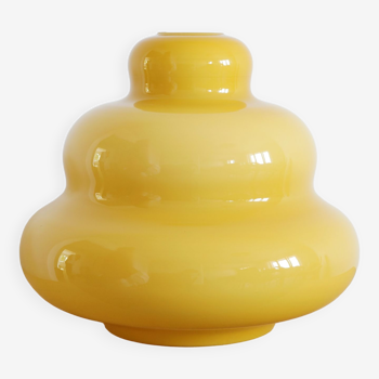 Suspension en opaline jaune années 70