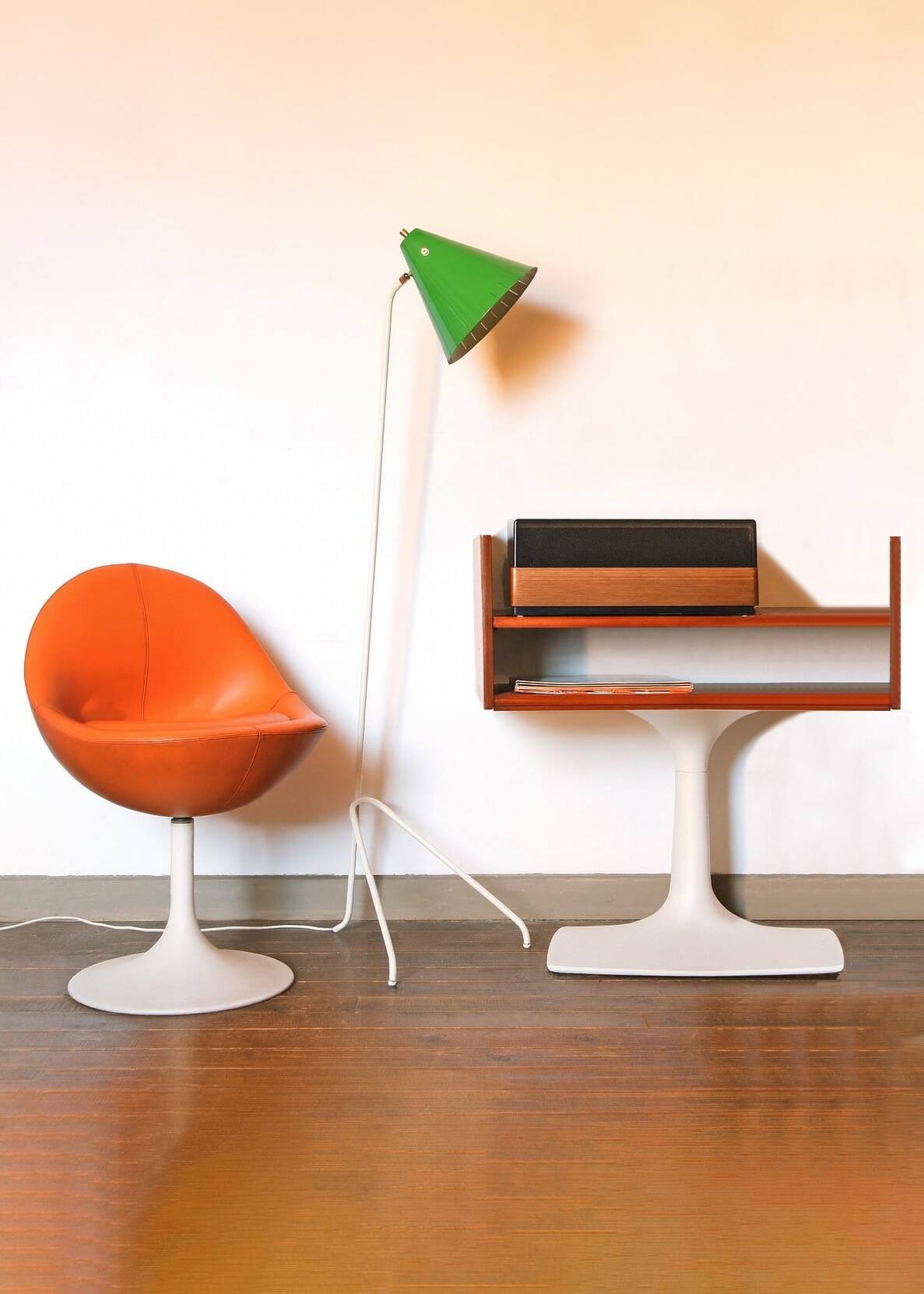 Lampadaire tripode Grasshopper vert, Willem Hagoort, 1950s