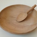 Wooden dish and spoon