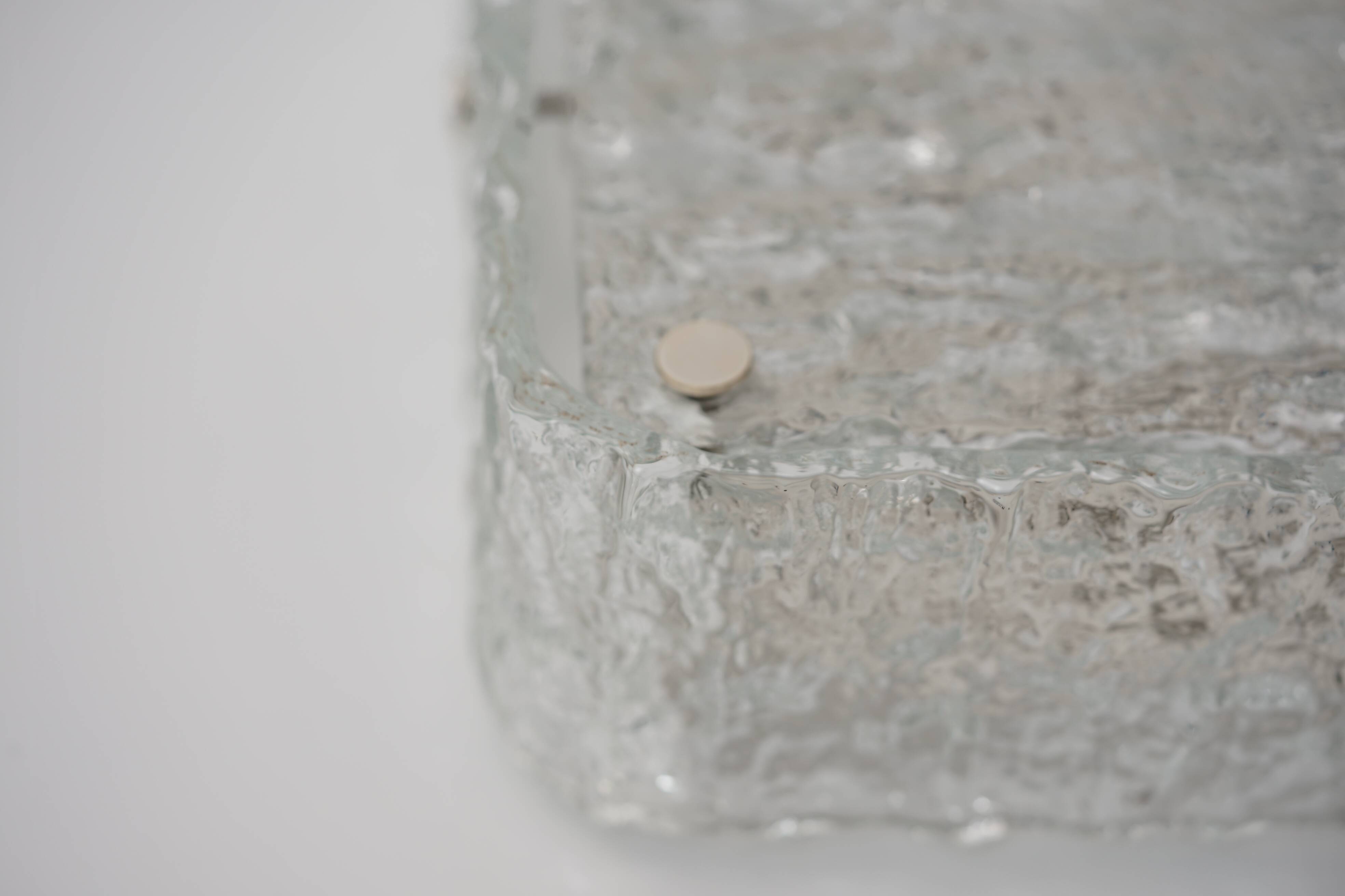 Ice glass ceiling lamp by Kaiser Leuchten 1970s