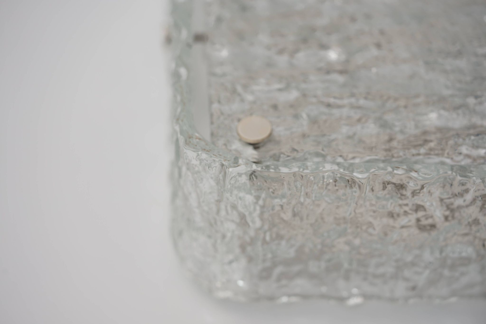 Ice glass ceiling lamp by Kaiser Leuchten 1970s