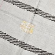 6x6 Square White & Black Vintage Kilim Rug, 187x195Cm