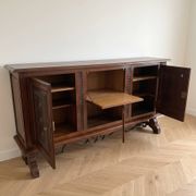 Large rustic sideboard in solid wood and wrought iron