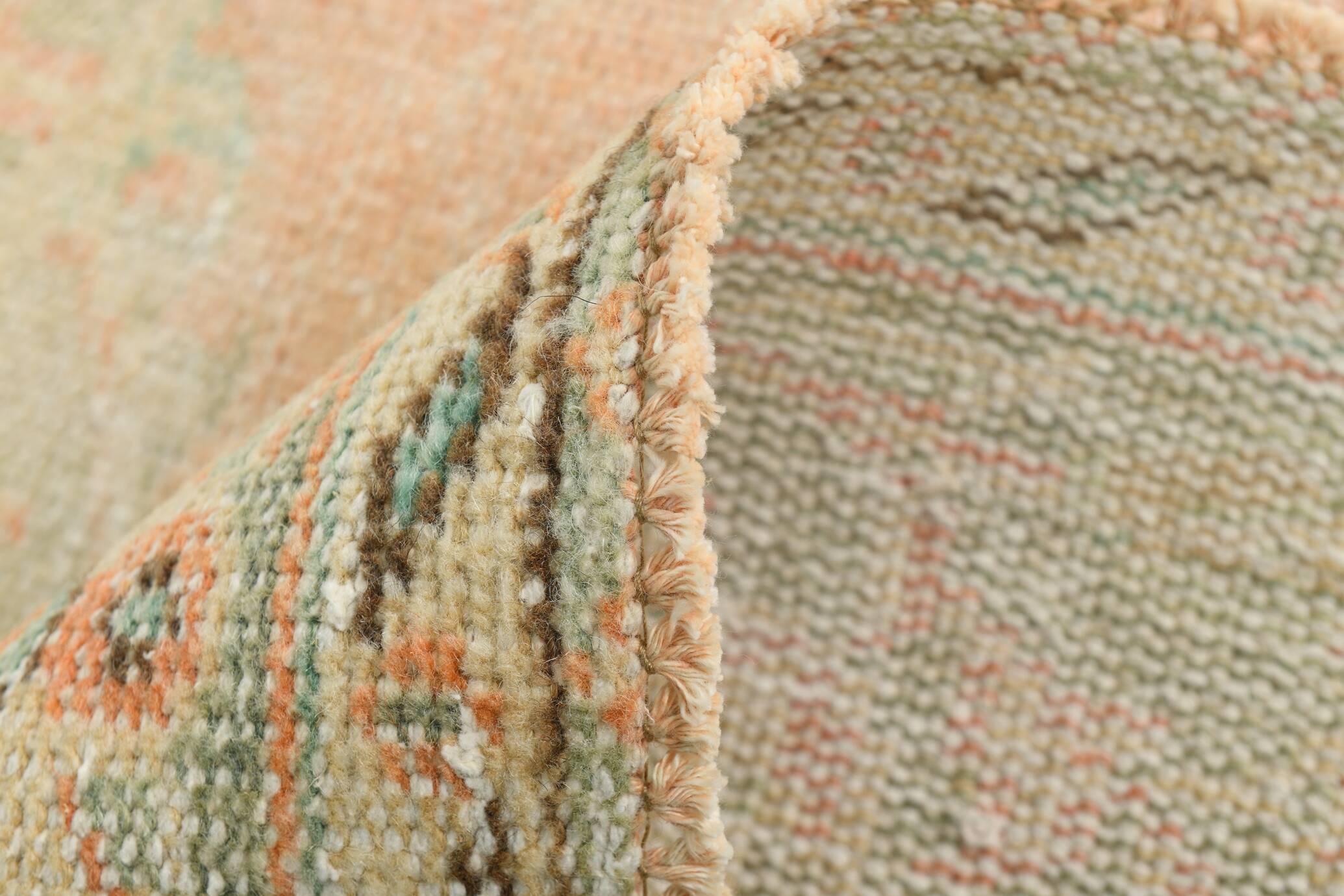 6x9 Peach Orange Turkish Vintage Rug, 192x288Cm