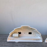 3 appliques en céramique blanche 1960