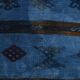 Blue Black Antique Turkish Runner Rug, 79x342Cm