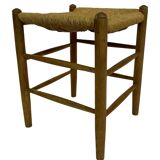 Vintage Danish papercord stool rope beech mid century '60s design