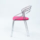Ensemble de quatre chaises de salle à manger italiennes des années 50 en chrome et velours rose.