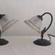 Pair of lamps in iron and satin glass – Florentine style / Art Nouveau