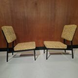 Pair Pierre Guariche style armchairs from the 50s