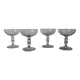 4 superb 20th century blown glass champagne glasses