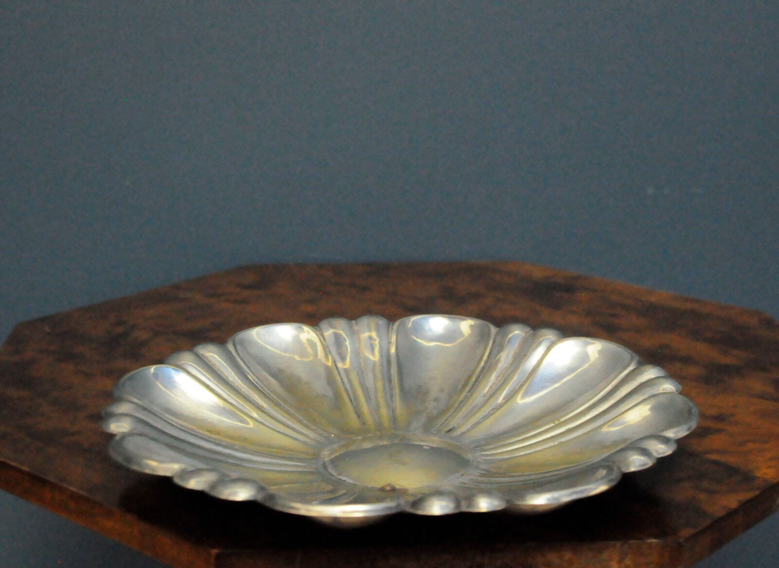 Silver metal fruit plate