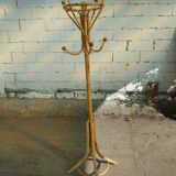 Rattan coat rack