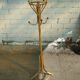 Rattan coat rack