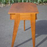 desk, tripod wooden desk, small French designer desk, modernist desk, 50's