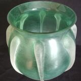 Vase in mint green glass paste, very decorative