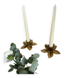Brass flower candle holders