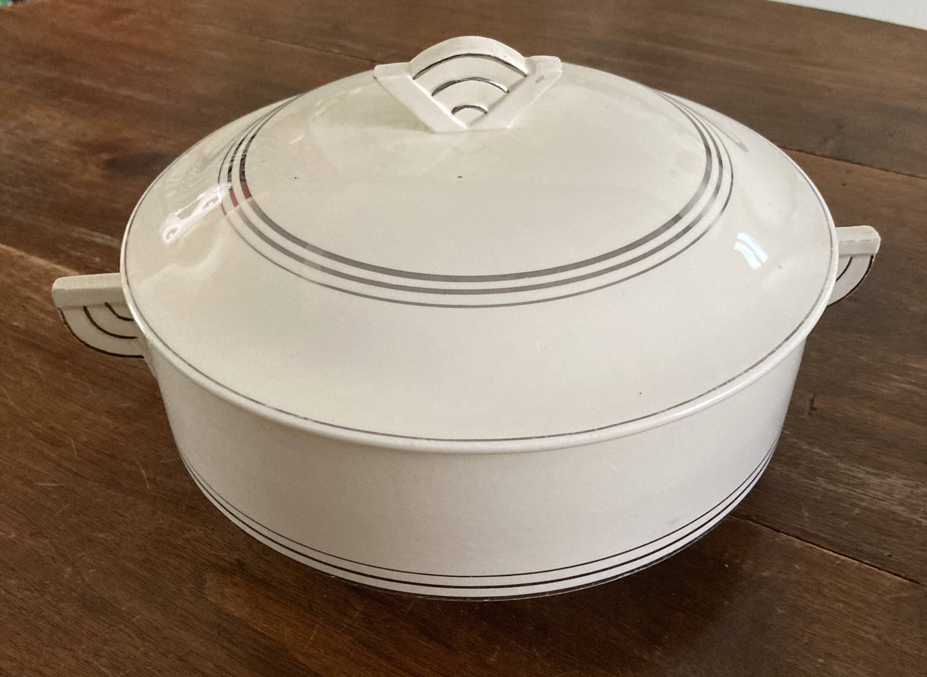 Art Deco Soup Tureen - Cream White
