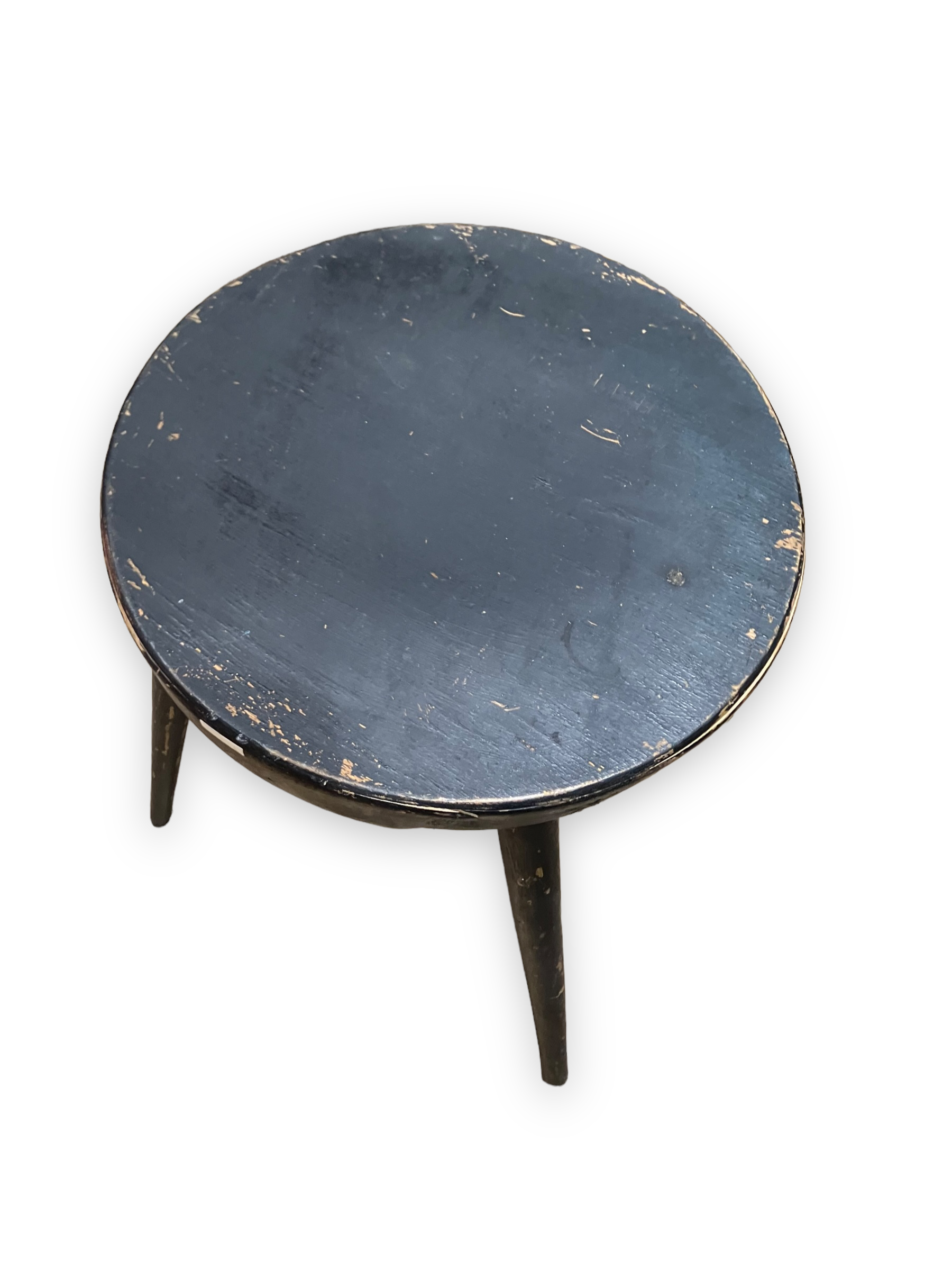 Tabouret quadripode en bois teinté noir