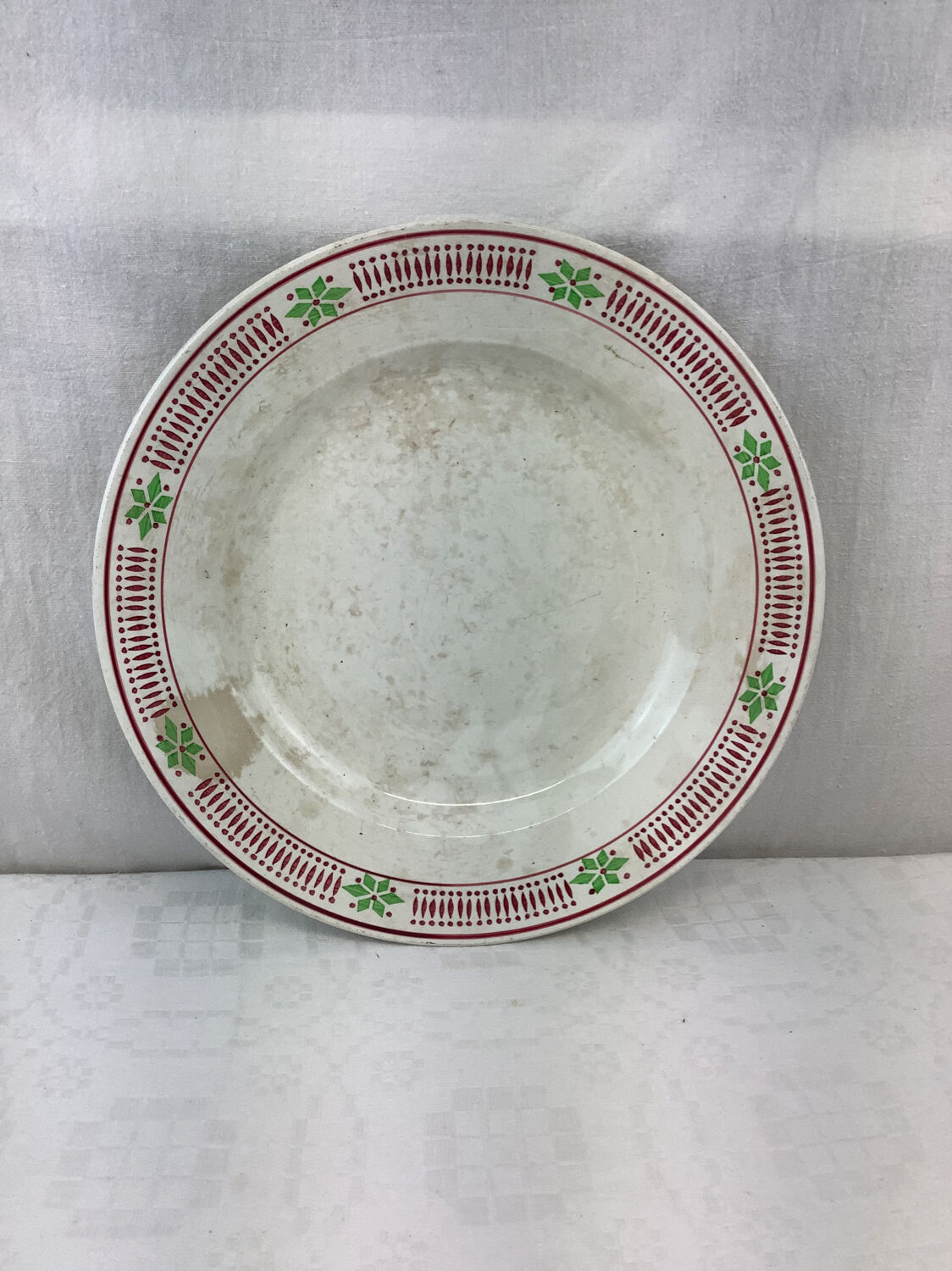 Old artisanal dish made in France Digoin