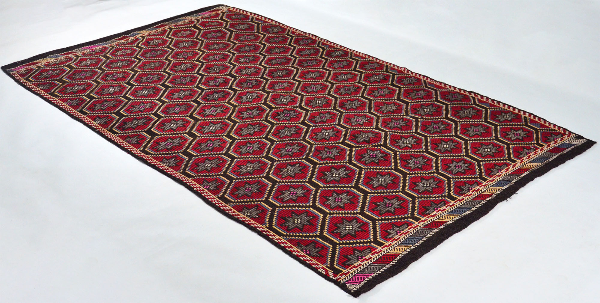 Anatolian handmade kilim rug 284 cm x 176 cm