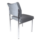 Reupholstered chrome office chair