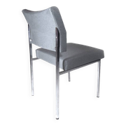 Reupholstered chrome office chair