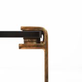 Table basse du milieu du siècle avec base plaquée or et plateau en verre, années 1970