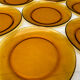 Set of 7 Duralex amber plates