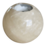 Vintage round stone candle holder in marble style - Light beige shade