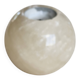 Vintage round stone candle holder in marble style - Light beige shade