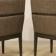 Pair of armchairs cube year 1960 fabric chiné brown color