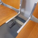 Suite of 4 vintage Giancarlo Piretti benches for Castelli in wood and aluminum