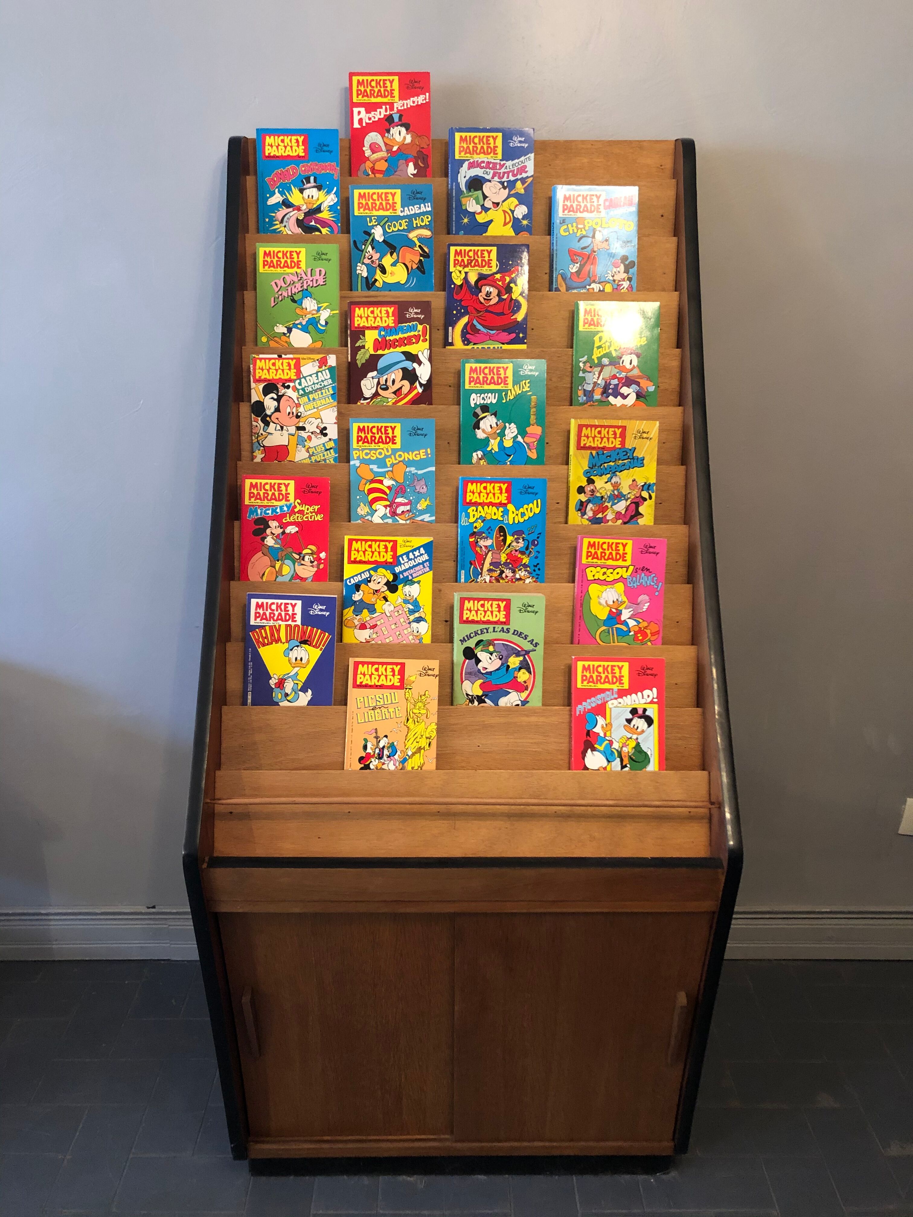 Vintage storage furniture, presentation counter