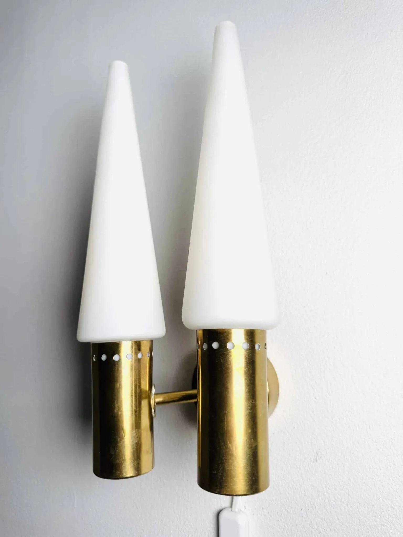 Brass Coloured Double Wall Lamp By Hans-Agne Jakobsson For Markaryd, Sweden, 1960S