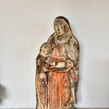 Saint Anne teaching in polychrome wood 16th century