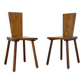 Pair of solid oak chairs