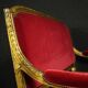Sofa en velours rouge français antique du 19ème siècle