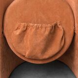 Pair of folding fabric armchairs from the 1970s, vintage modernism