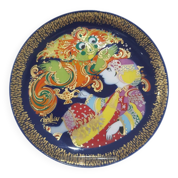 Aladin plate, 16.5 cm, porcelain, design by B. Wiinblad, Rosenthal, Germany, 1980s.