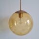 Suspension globe glass smokes amber bubble Peill & Putzler space age