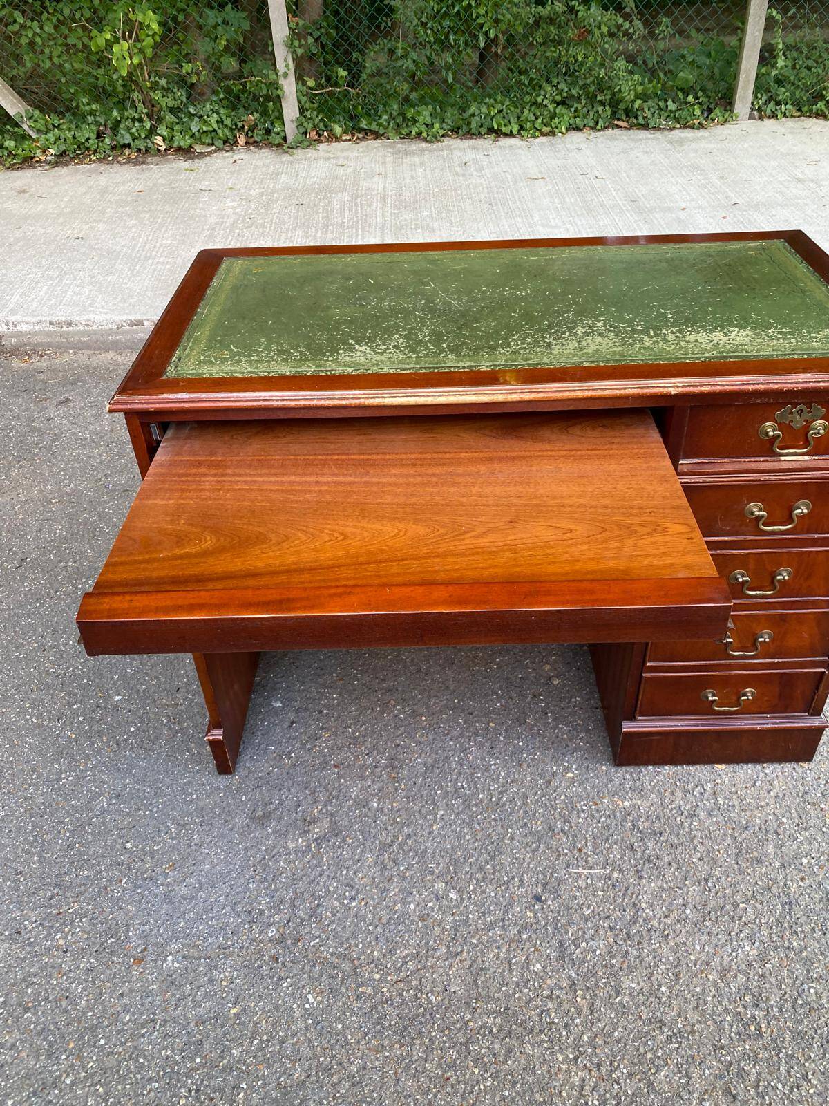 Rosjohn 1950s English Solid Mahogany Desk