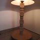 Brutalist living room lamp in raw oak by Charles Dudouyt 1940-1950