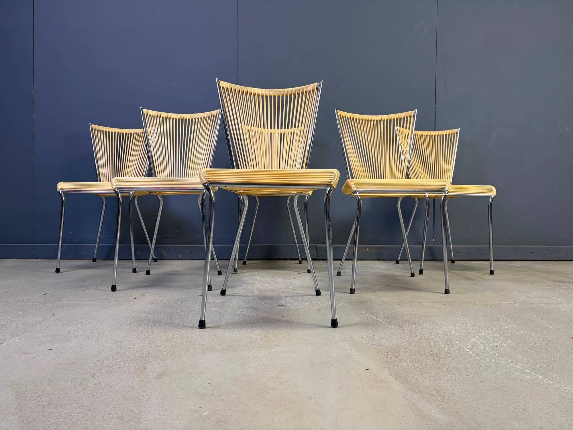 Chaises 'scoubidou' vintage, ensemble de 6 - années 1960