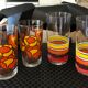 4 verres à eau style pop vintage
